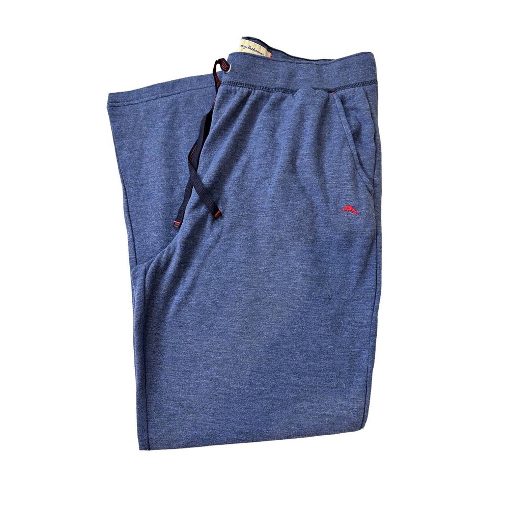 Mens TOMMY BAHAMA Pajama Pants Blue Logo Cotton Polyester Soft - Large